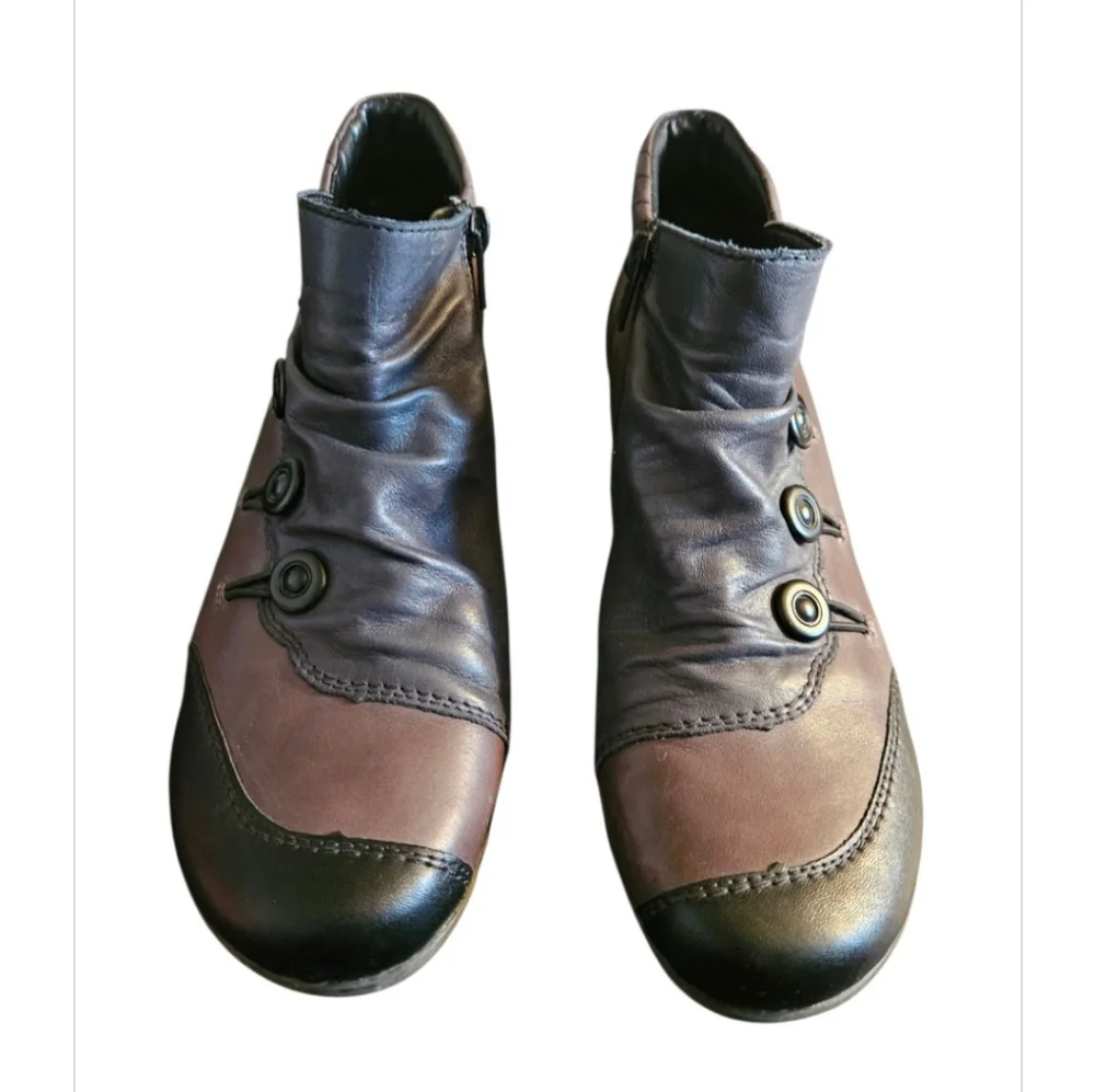 Remonte Annemarie Vintage Inspired Leather Colorblock Booties  Size 37 (6)
